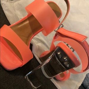 Peach sandal heels